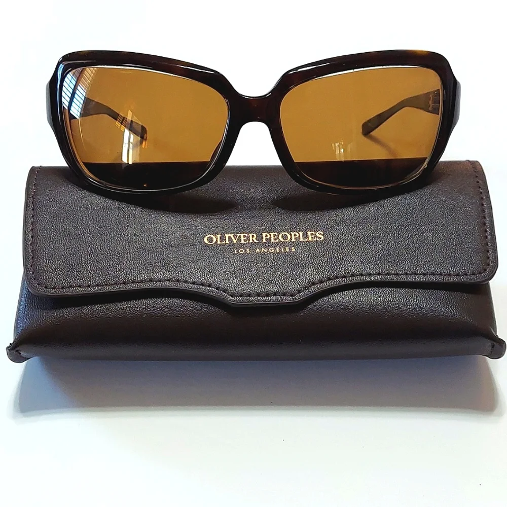 Oliver Peoples NWOT Dunaway Dark Tortoise Frame With Brown Lens With Case - Picture 1 of 7